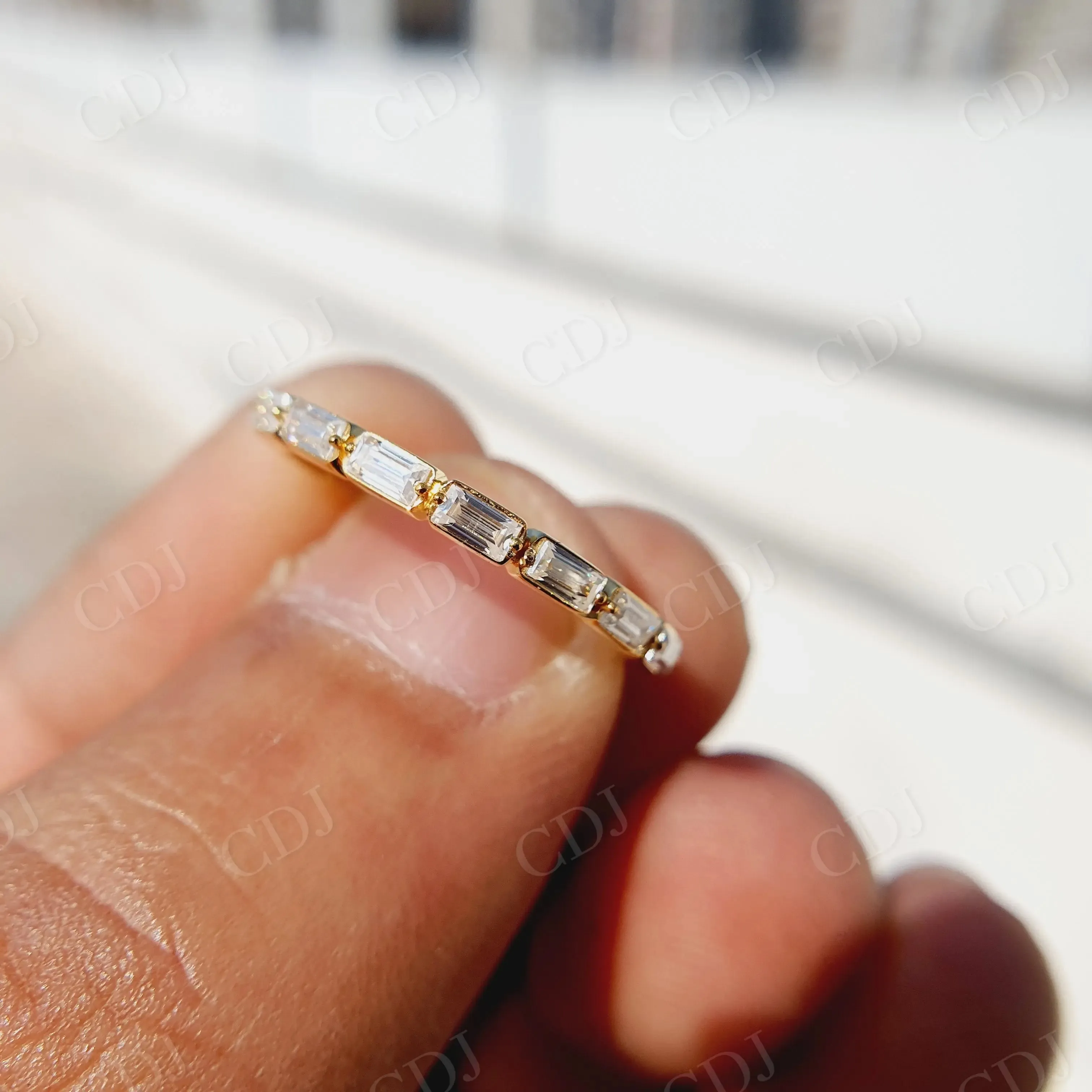 0.11CT Baguette Cut Full Eternity Moissanite Wedding Band