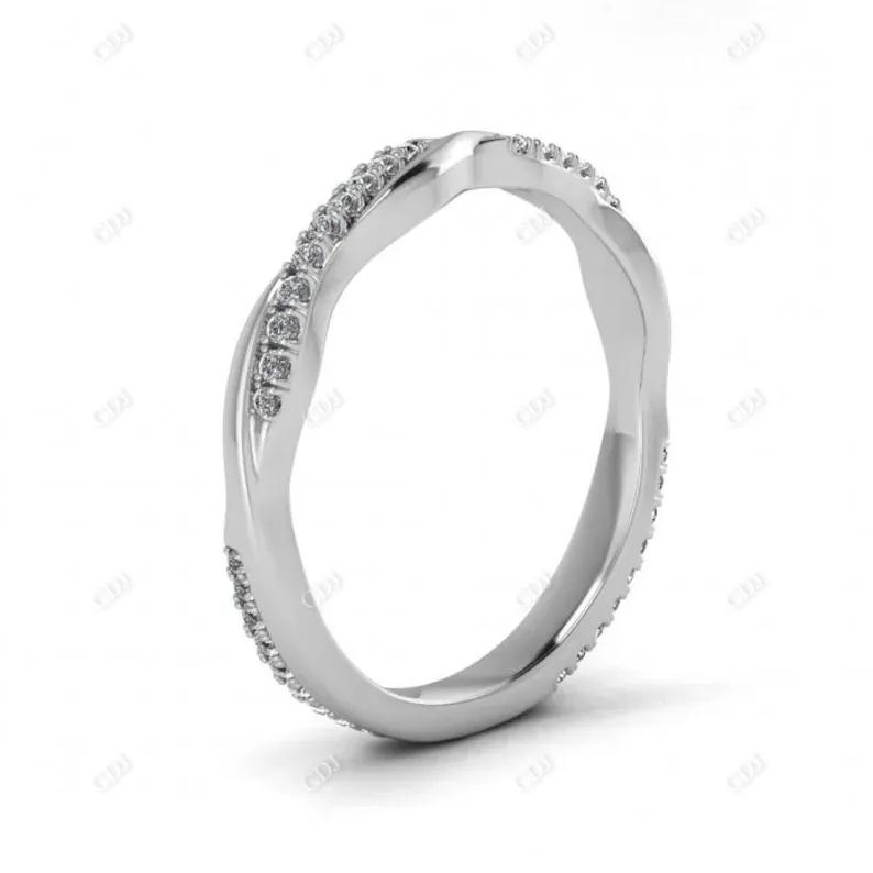 0.14CTW Half Eternity Twist Design Diamond Wedding Band