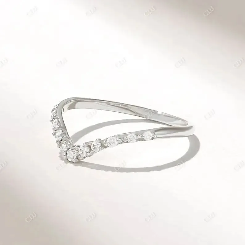 0.19CTW Pave Diamond Curve Nesting Wedding Band