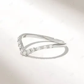 0.19CTW Pave Diamond Curve Nesting Wedding Band
