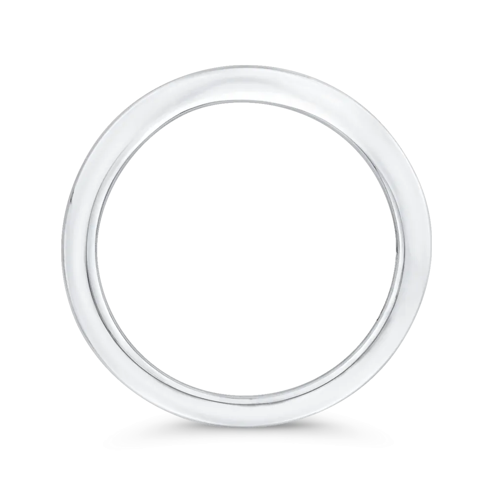 14K White Gold Plain Wedding Band