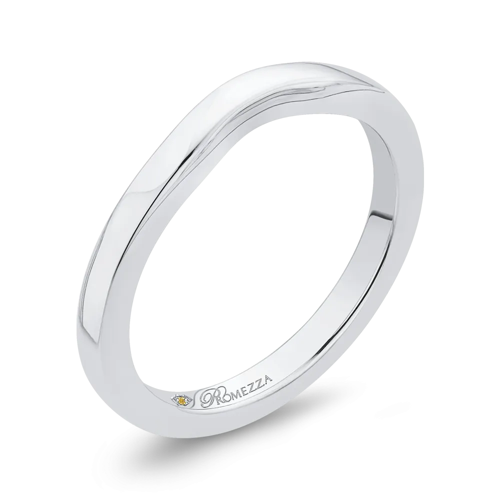 14K White Gold Plain Wedding Band