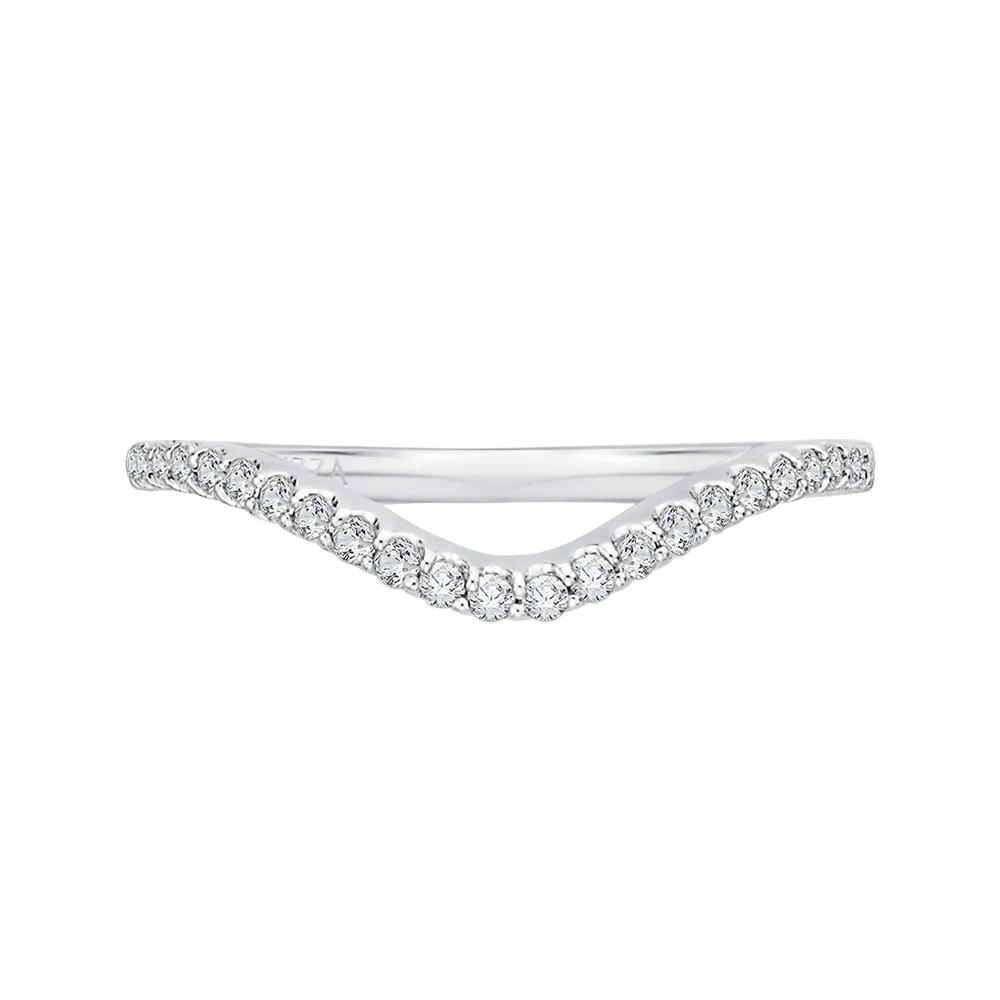 14K White Gold Round Diamond Wedding Band