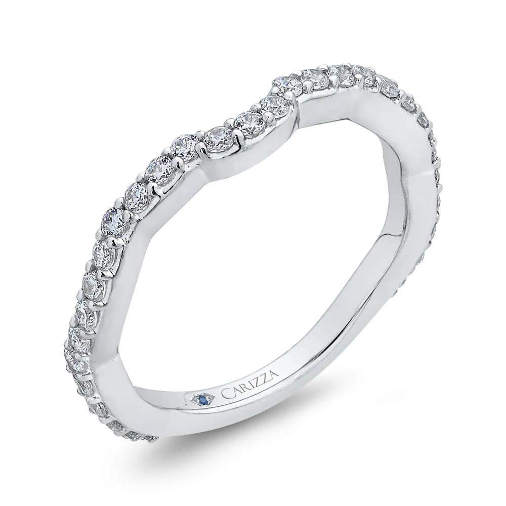 14K White Gold Round Diamond Wedding Band