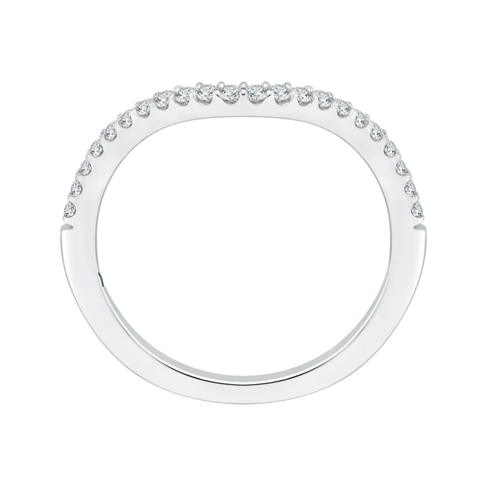14K White Gold Round Diamond Wedding Band