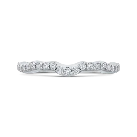 14K White Gold Round Diamond Wedding Band