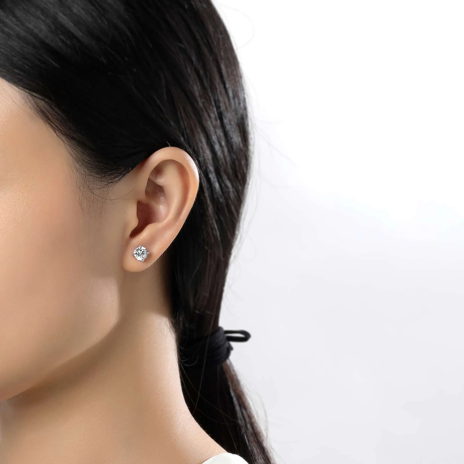 2 CTW 4 Prong Stud Earrings