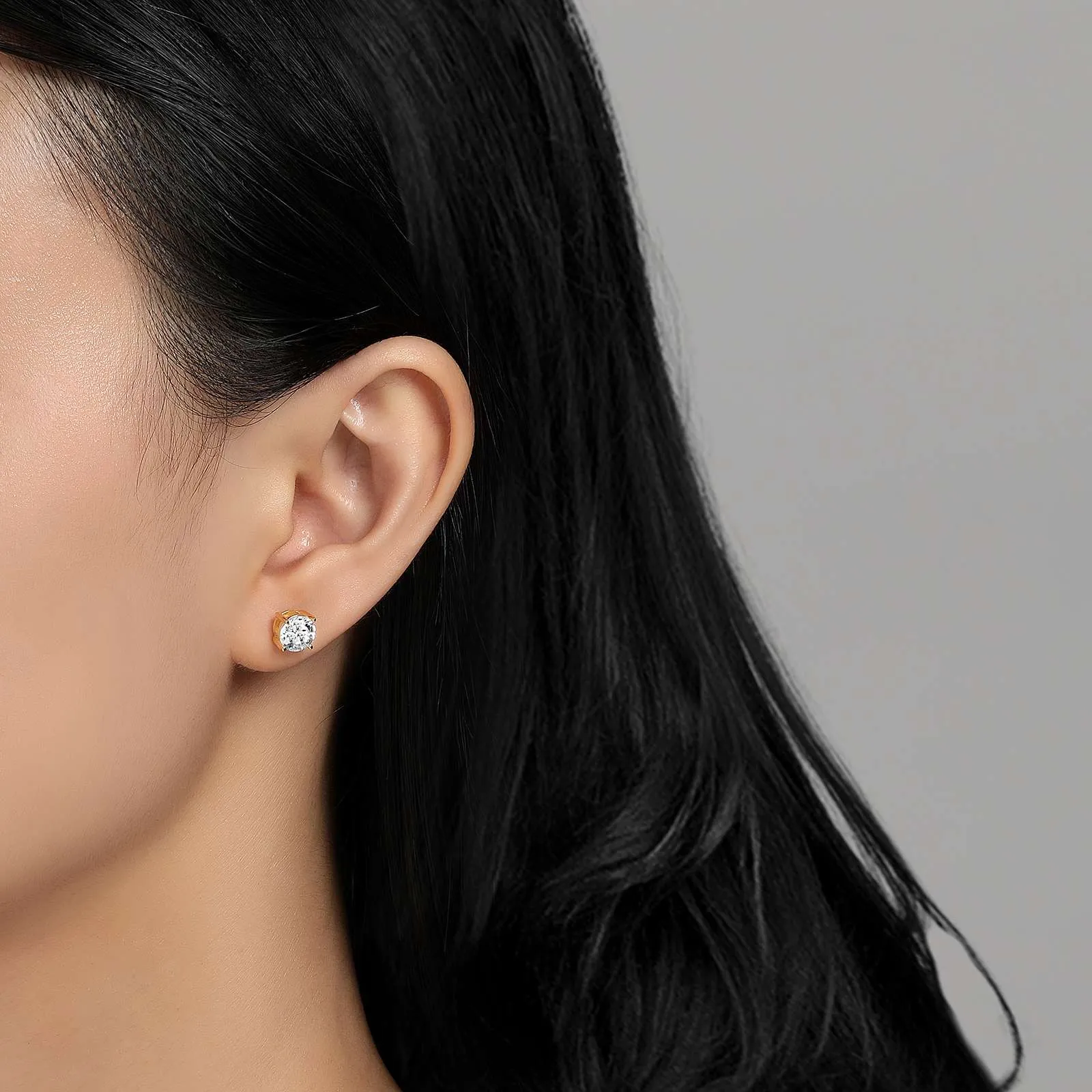 2 CTW 4 Prong Stud Earrings