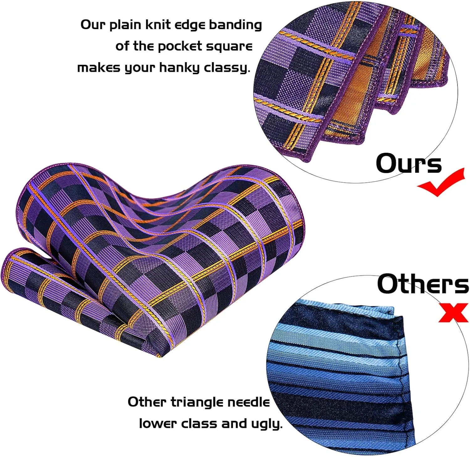 5PCS Tie and Pocket Square Set for Men, Silk Necktie and Handkerchief Cufflinks with Gold Ring and Lapel Pin Set