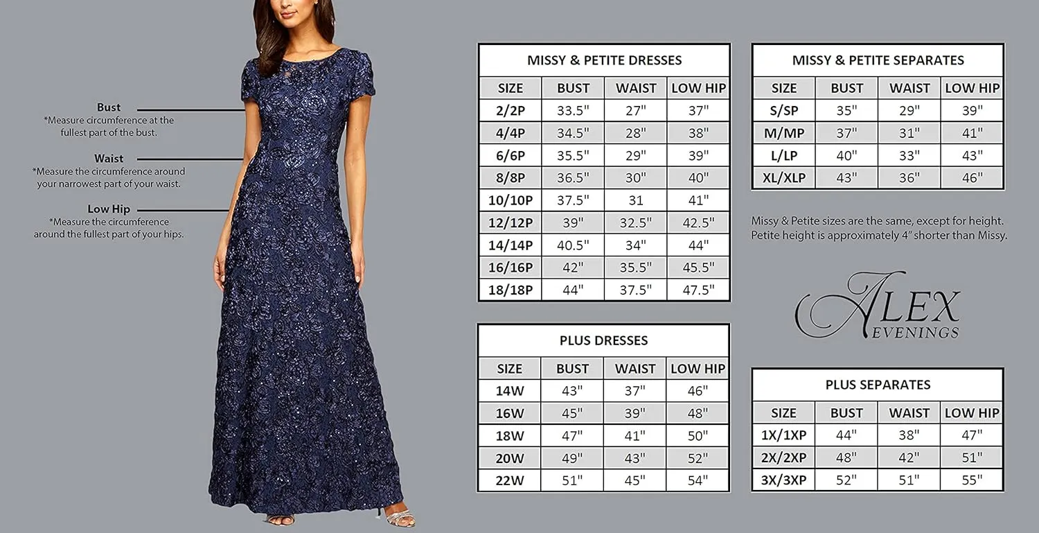 Alex Evenings Women's Short Knee Length Floral Embroidered Cocktail Sheath, Wedding Guest Dress, (Petite and Regular Sizes)
