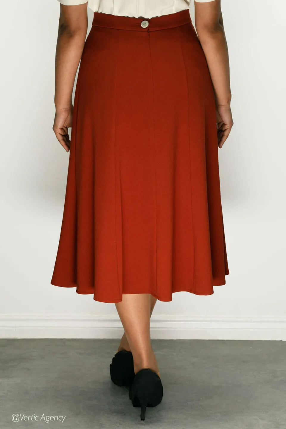 Bette Midi Skirt in Rust