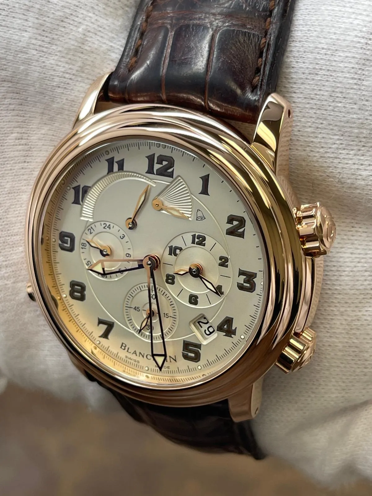 Blancpain Leman Reveil GMT 2041-3642M-53B Ivory Dial Automatic Men's Watch