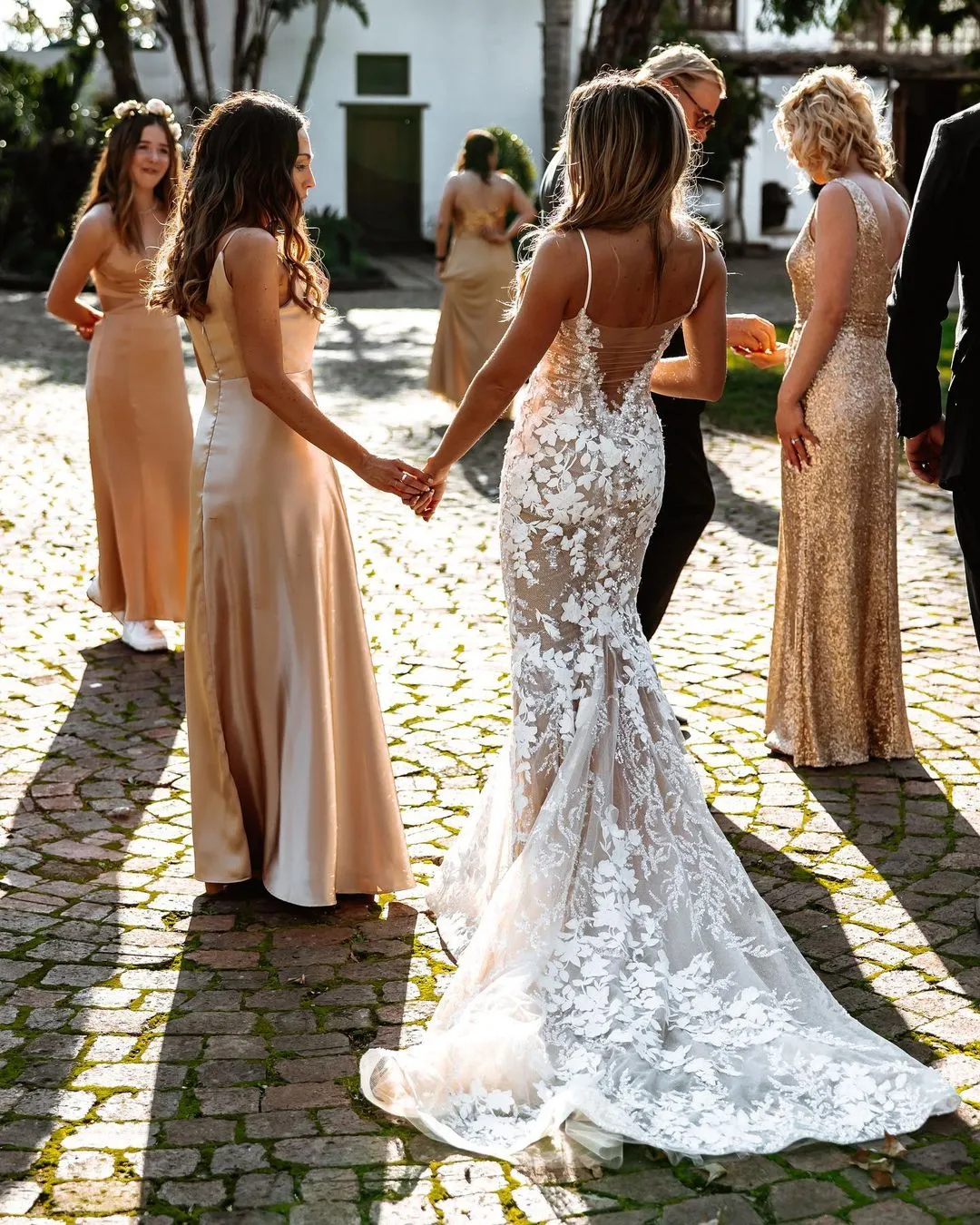 Bohemian Mermaid V Neck Lace Wedding Dresses VK23051701