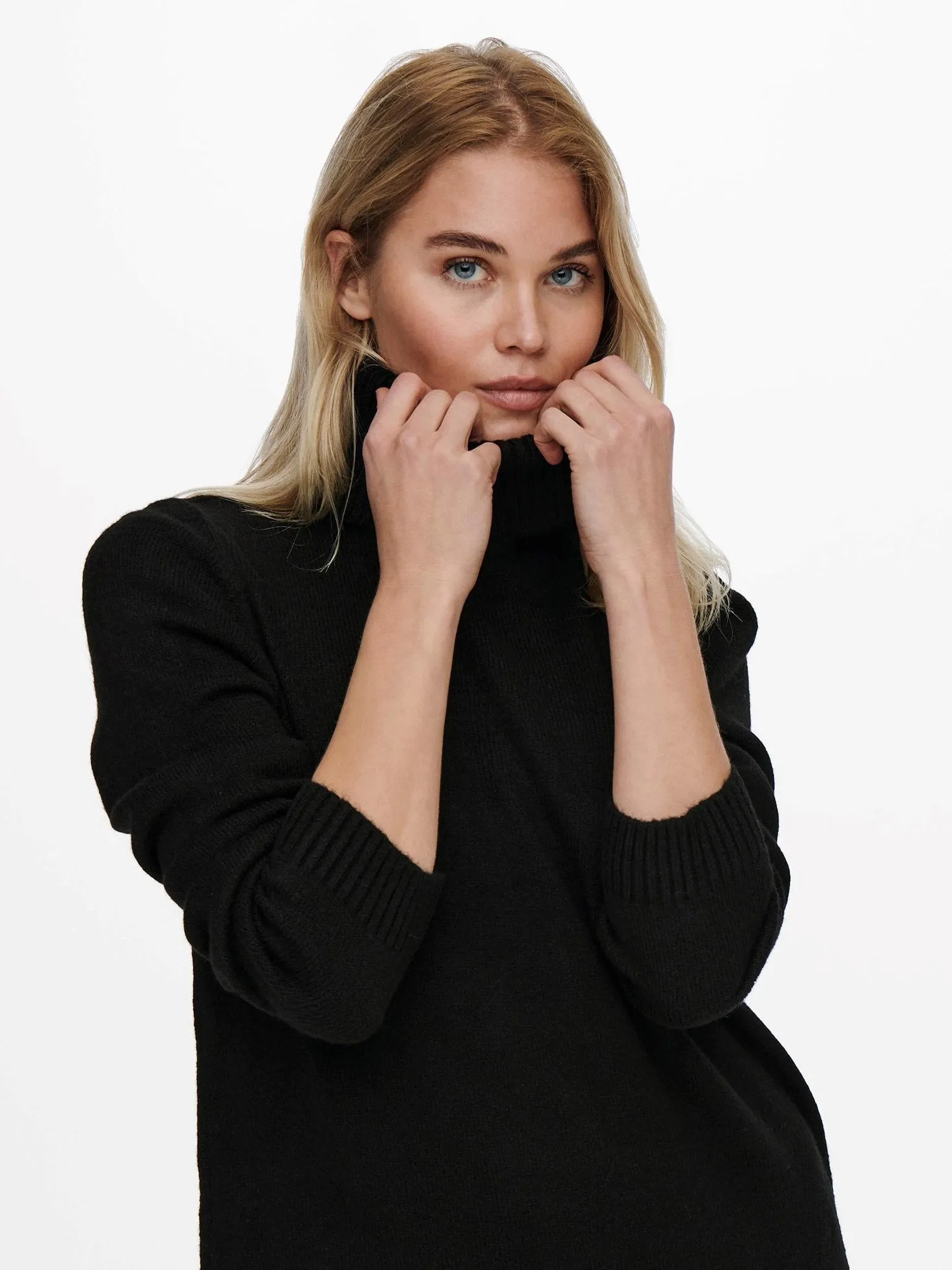 Brandie Roll Neck Dress - Sort