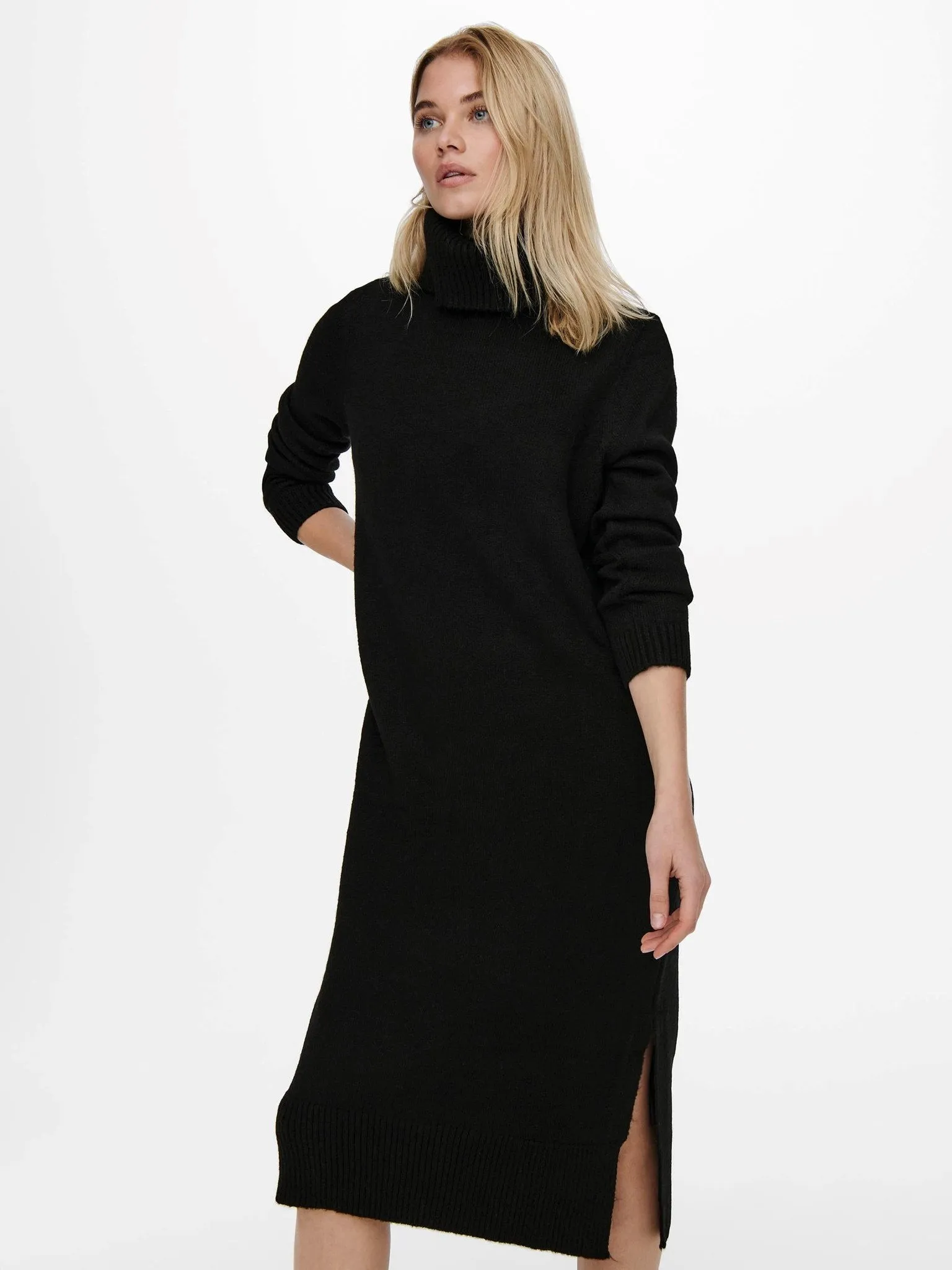 Brandie Roll Neck Dress - Sort