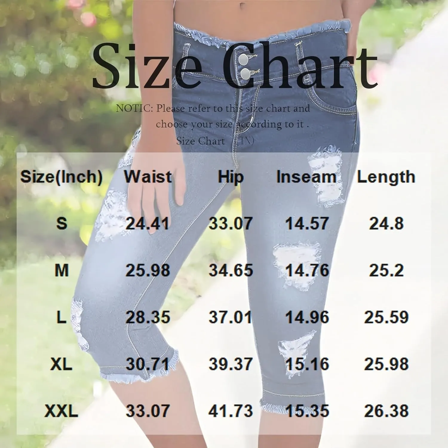 Capri Jeans for Women Stretch Low Rise Ripped Denim Capris Boyfriend Distressed Skinny Jeans with Pockets Cropped Pants
