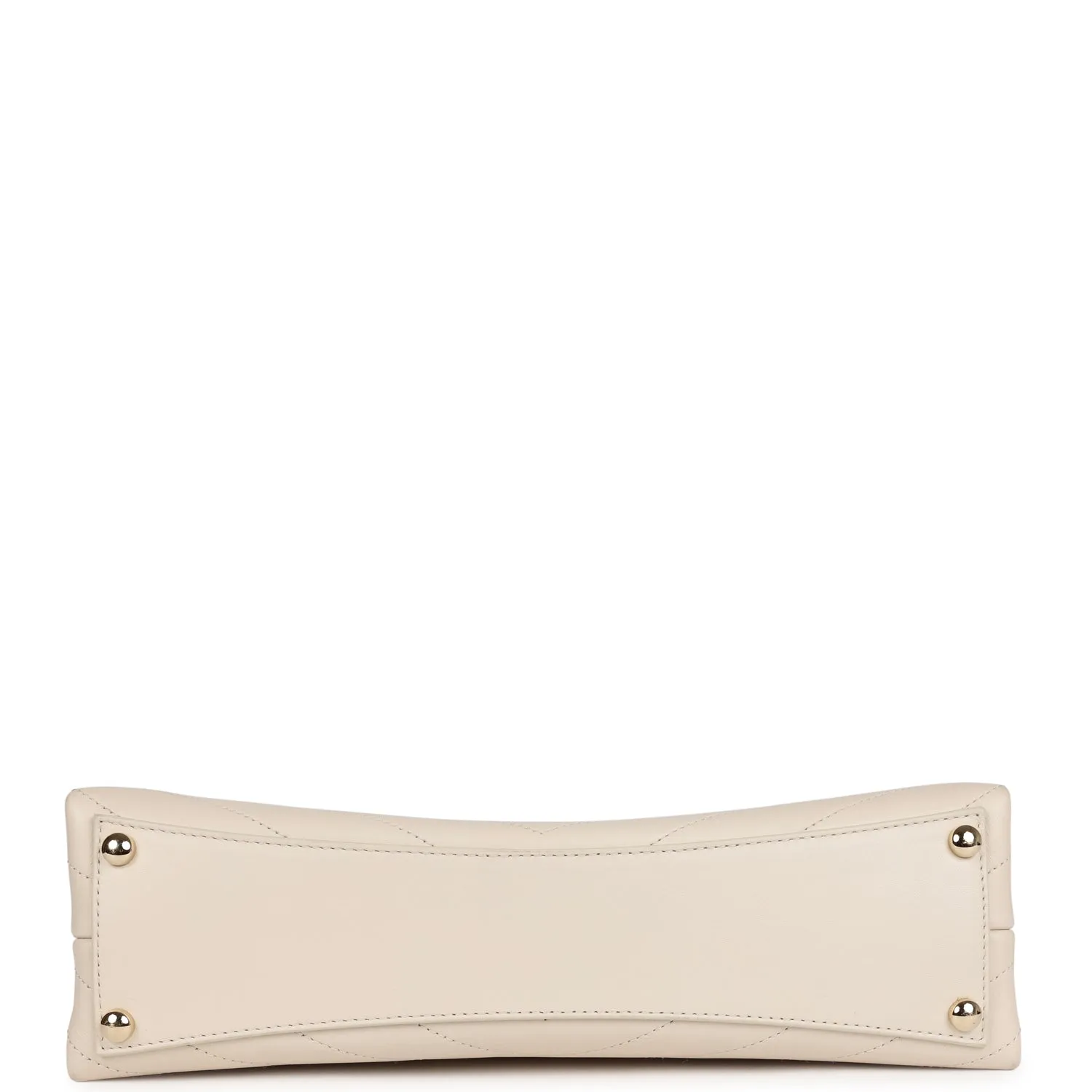 Chanel Coco Chevron Flap Bag Ivory Lambskin Light Gold Hardware