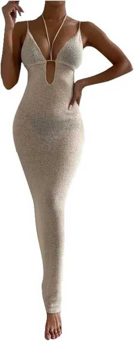 Cocktail Dresses for Women 205 Summer Sexy Mesh Wrap Dress Slimming Stretch Hollow Dresses Cutout Bodycon Sundress
