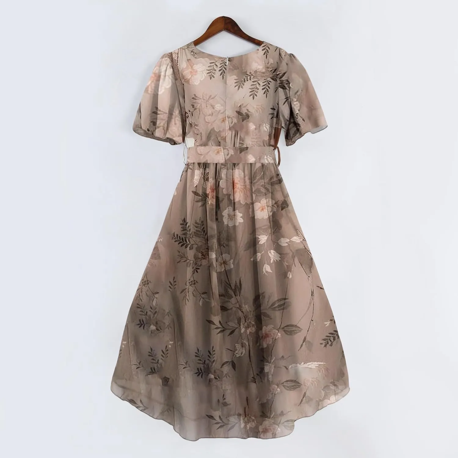 Dresses for Women 2025 Elegant Classy Boho Floral V Neck Belted Summer Sundress Wedding Guest Prom Cocktail Midi Dress