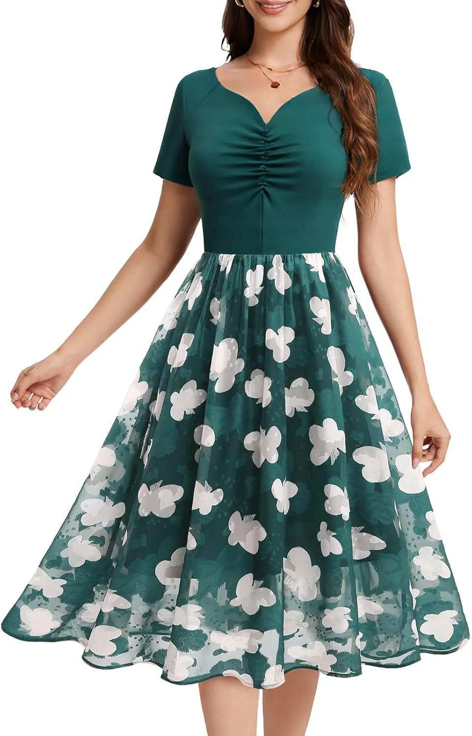 DRESSTELLS Women's Cocktail Dress Formal Wedding Guest Church Graduation Party Aline Midi Dresses