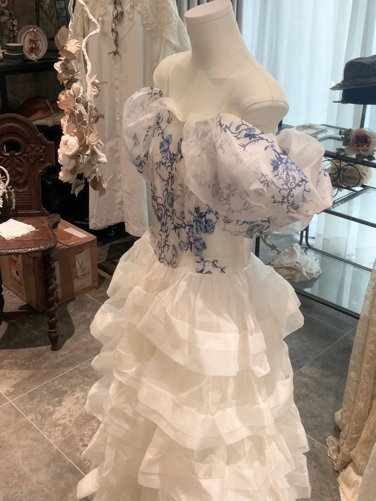 [Haute couture] La Fille De Porcelaine Wedding Dress New Vintage Dress Handmade By Ankin