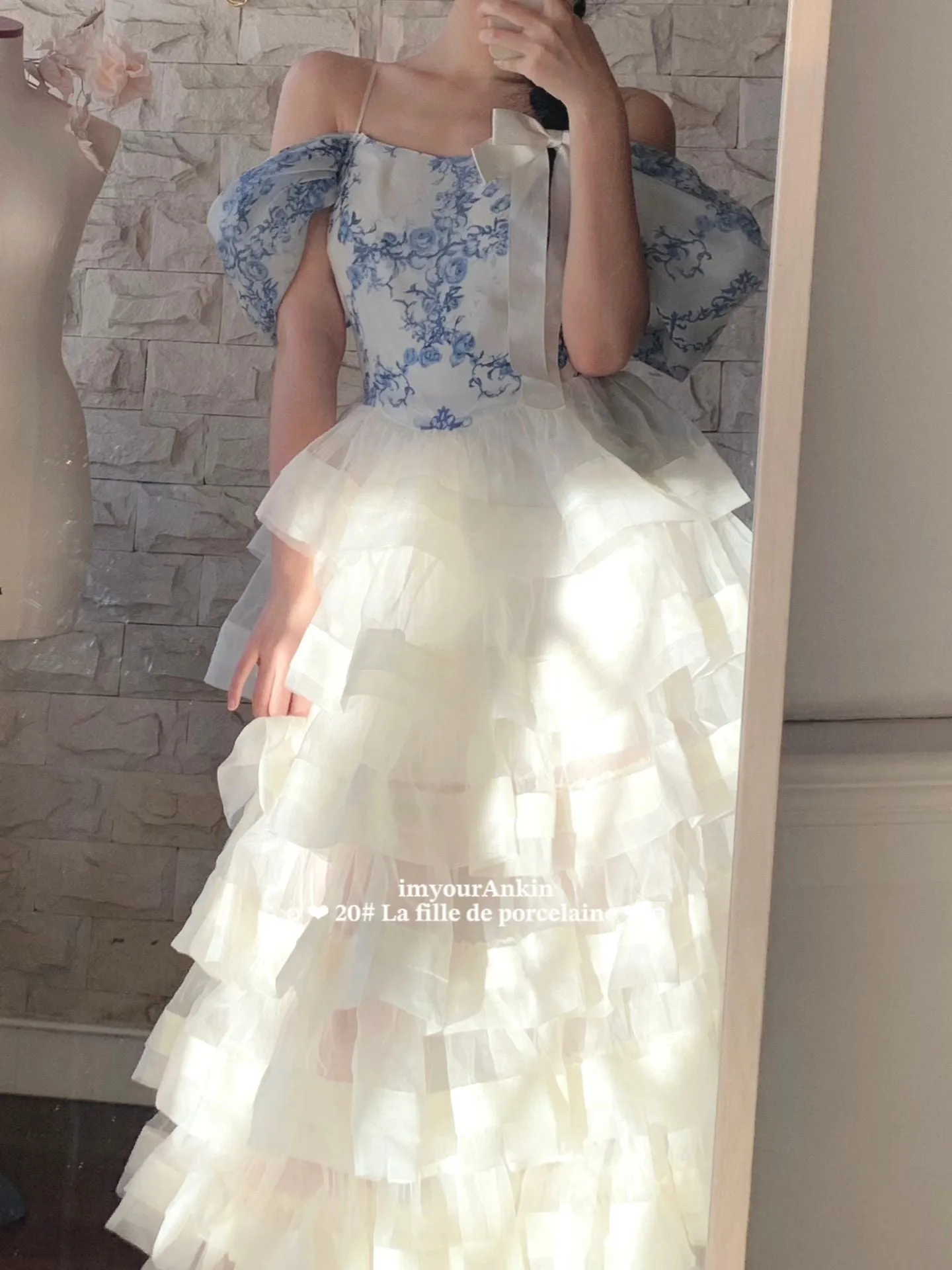 [Haute couture] La Fille De Porcelaine Wedding Dress New Vintage Dress Handmade By Ankin