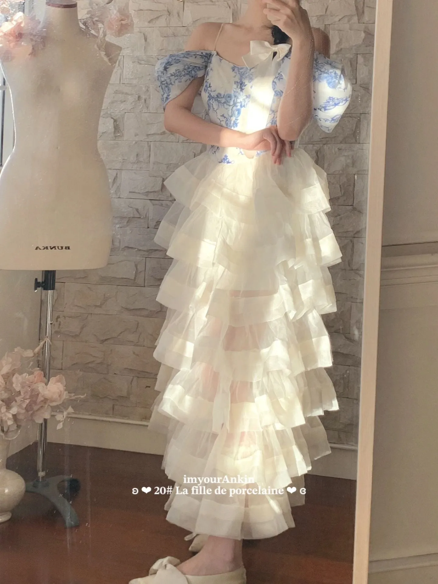 [Haute couture] La Fille De Porcelaine Wedding Dress New Vintage Dress Handmade By Ankin