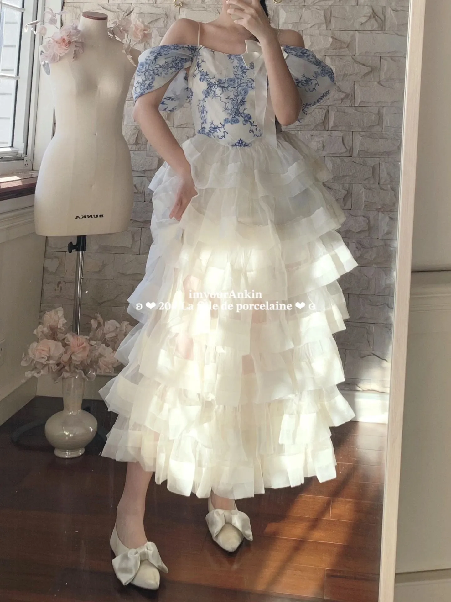 [Haute couture] La Fille De Porcelaine Wedding Dress New Vintage Dress Handmade By Ankin