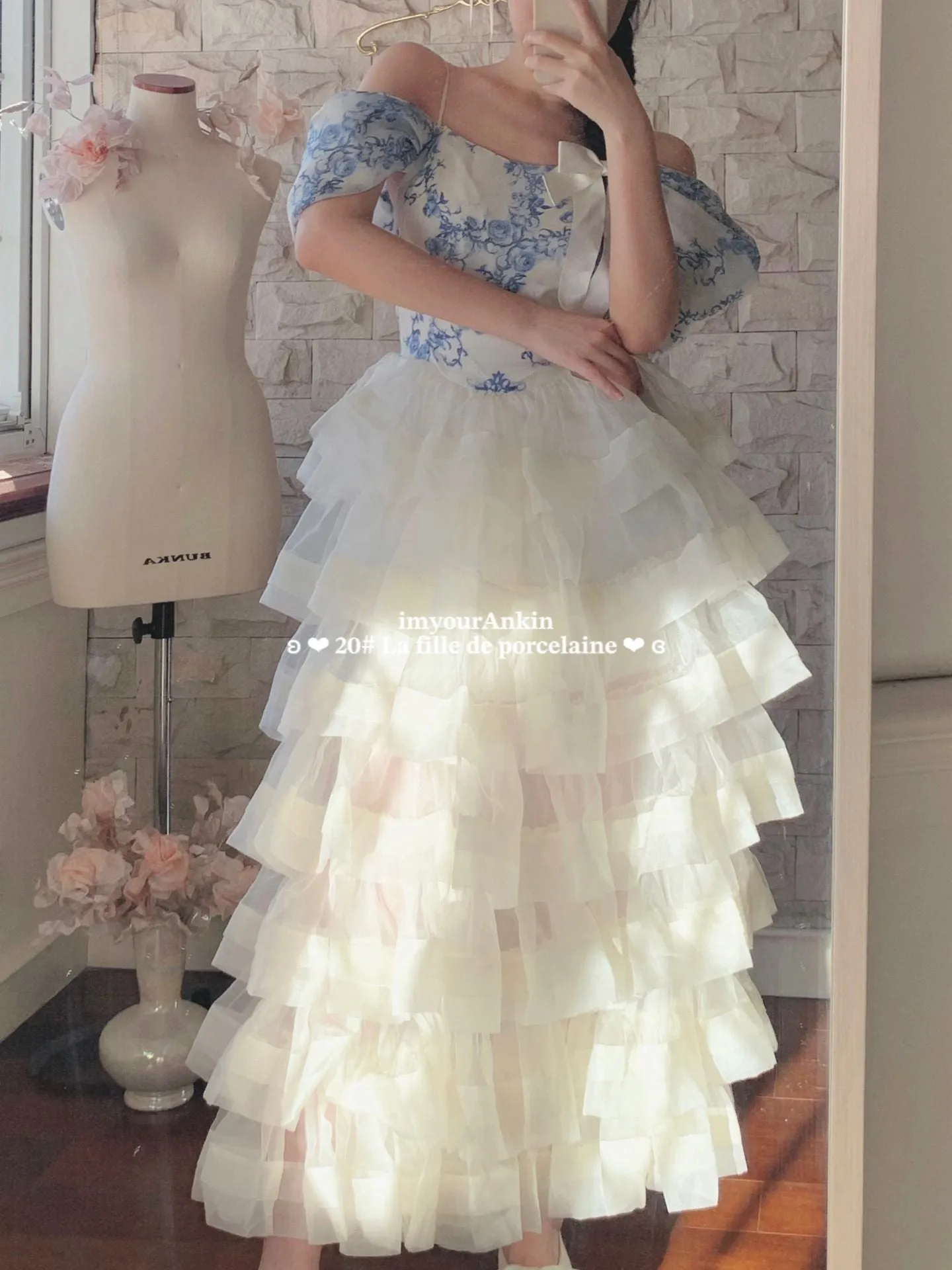 [Haute couture] La Fille De Porcelaine Wedding Dress New Vintage Dress Handmade By Ankin