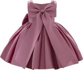 IDOPIP Flower Girl Bowknot Tutu Dress for Kids Baby Princess Wedding Bridesmaid Birthday Party Pageant Baptism Dresses 6M-10T