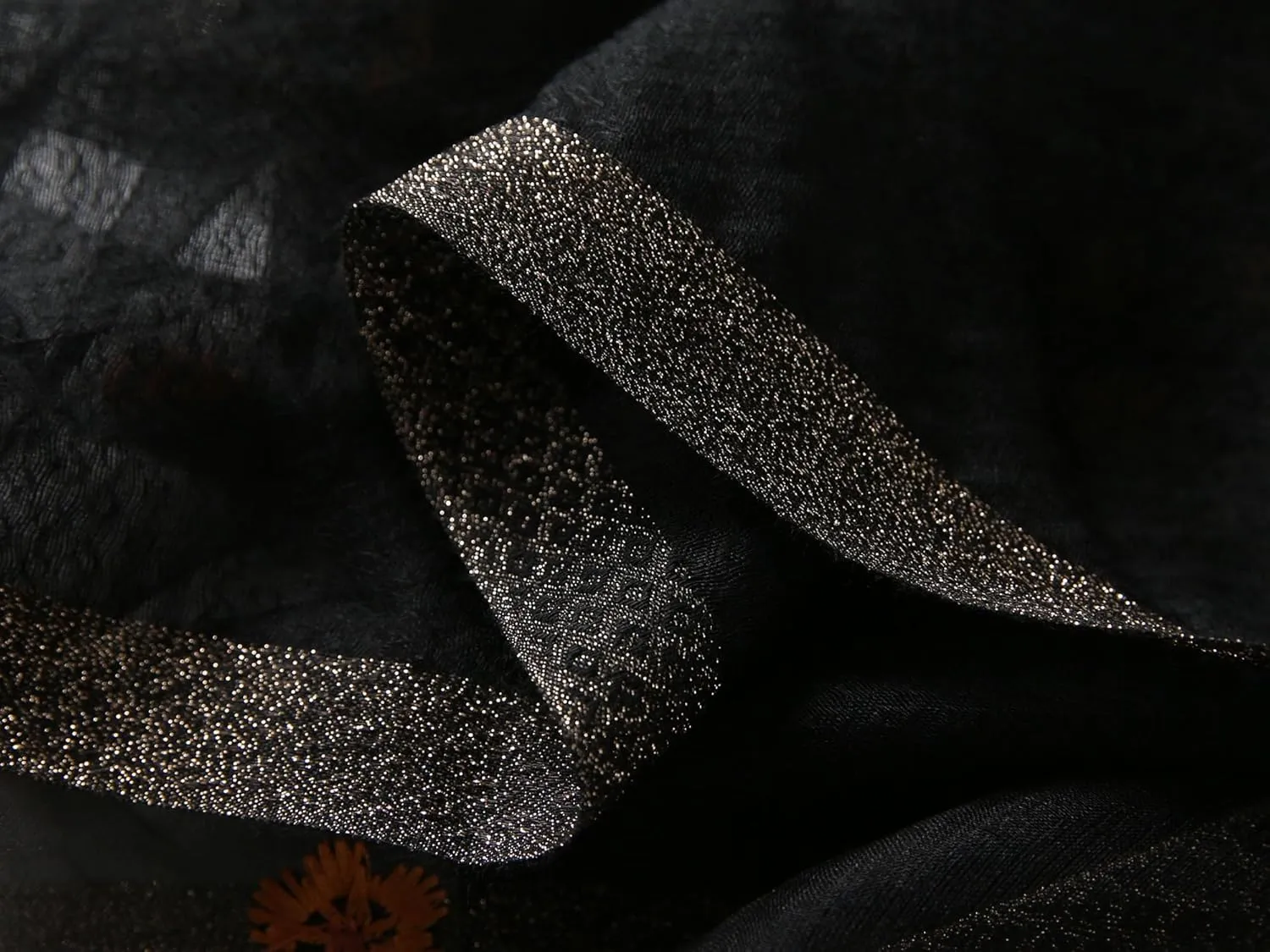 Jeelow Elegant Silk Wool Blend Scarf Shawl Wrap Lightweight Sheer for Women Embroidered Floral for Weddings Parties