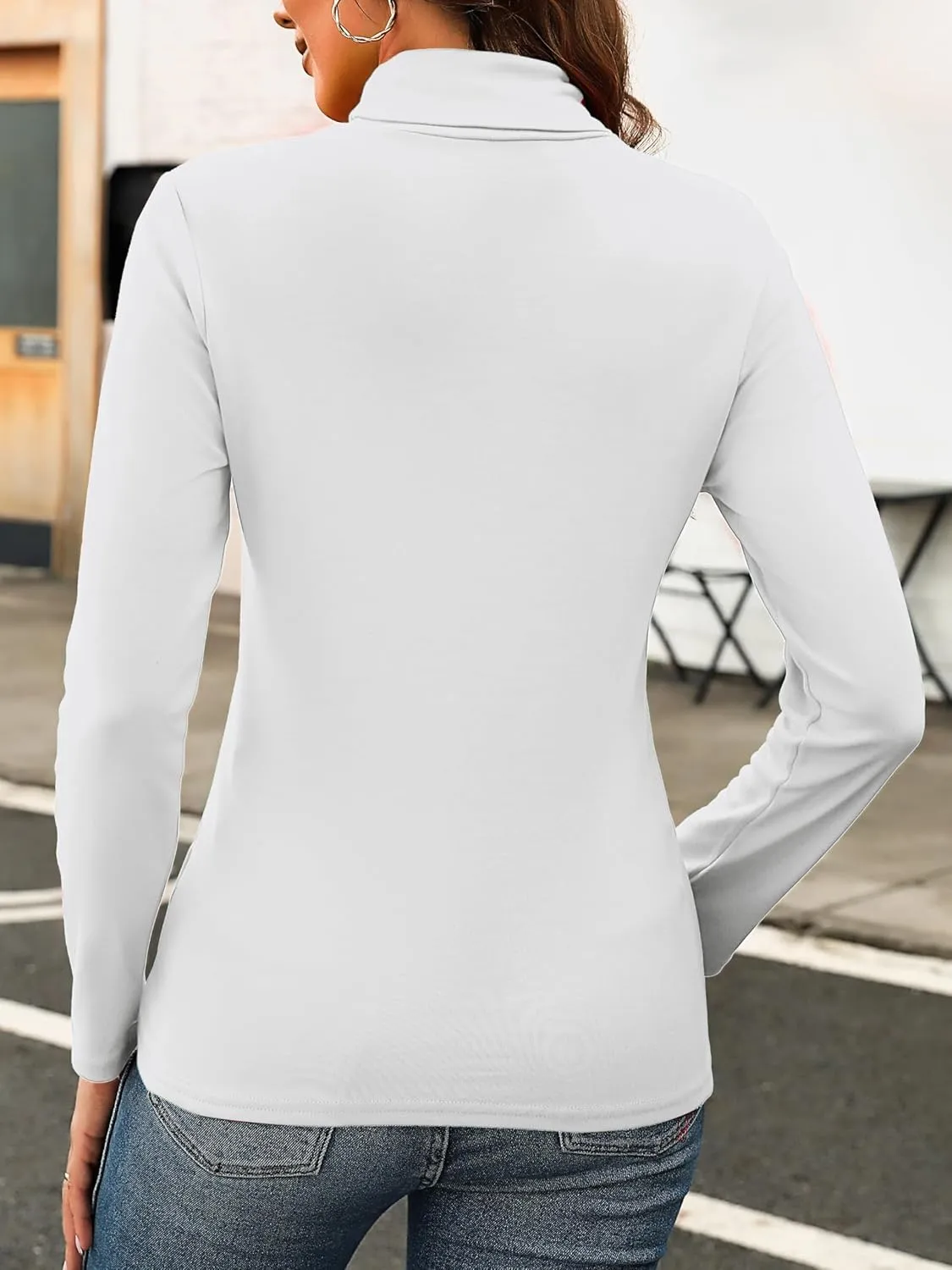KYLELOVE Womens Turtleneck Long Sleeve Thermal Shirts Basic Slim Fitted Layering Undershirts Fall Winter Tops