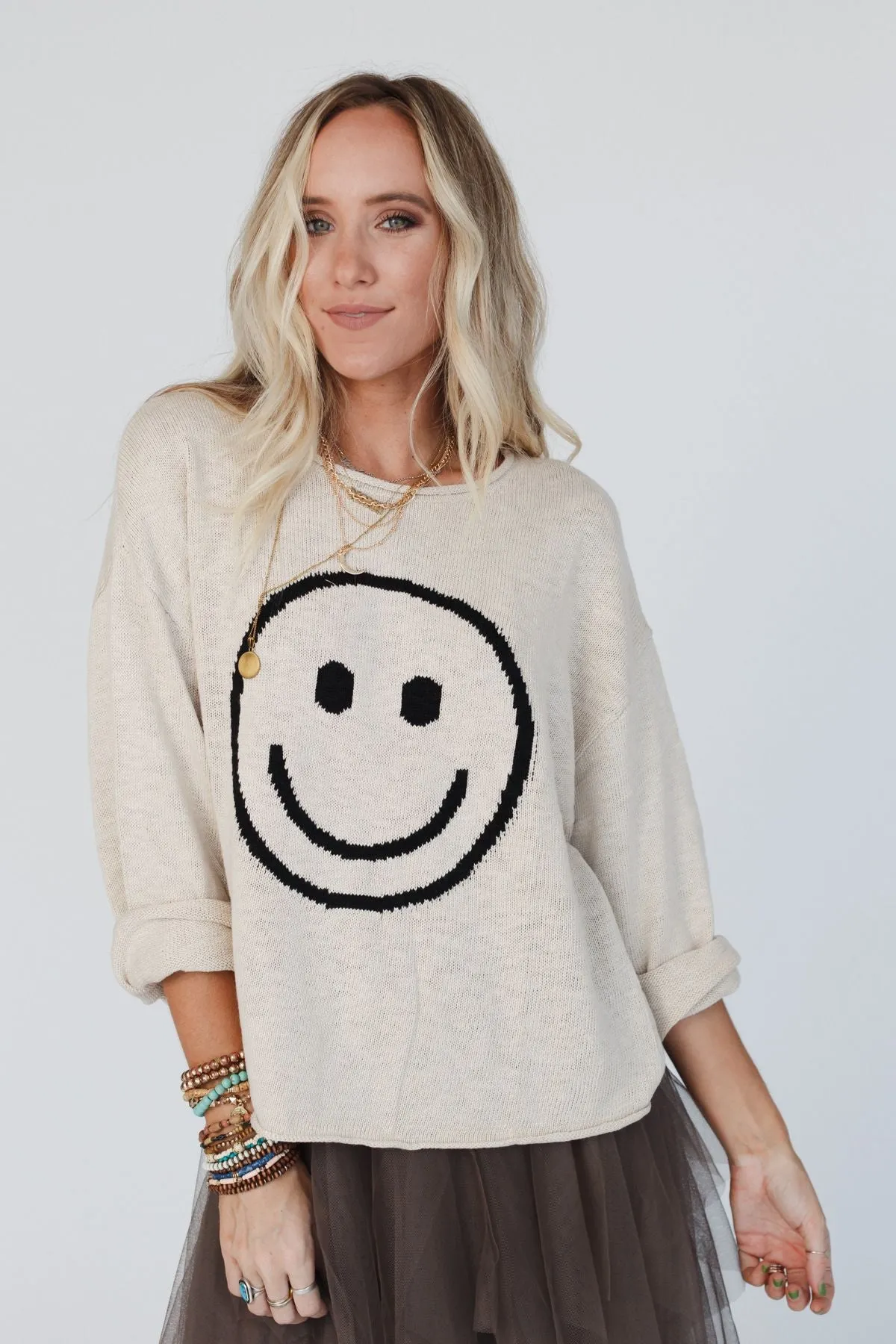 Made You Smile Sweater - Ivory