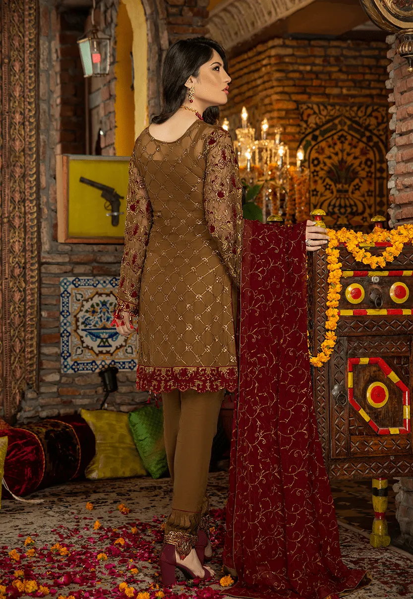 Maryam's Premium Luxury Embroidered Chiffon Collection Vol 5 – MP-155 Wood Cinnamon