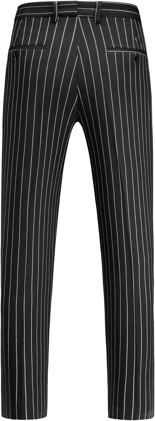 Mens Classic Suit Pants Straight Fit Modern Formal Dress Pants Separate Trousers