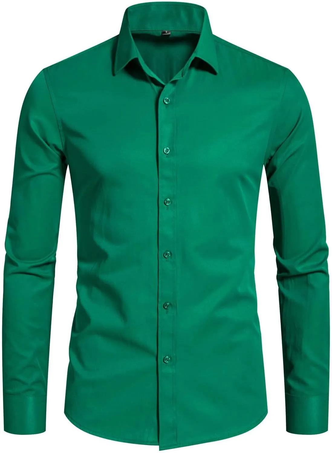 Mens Slim Fit Dress Shirts Athletic Fitted Long Sleeve Stretch Casual Button Down Shirt