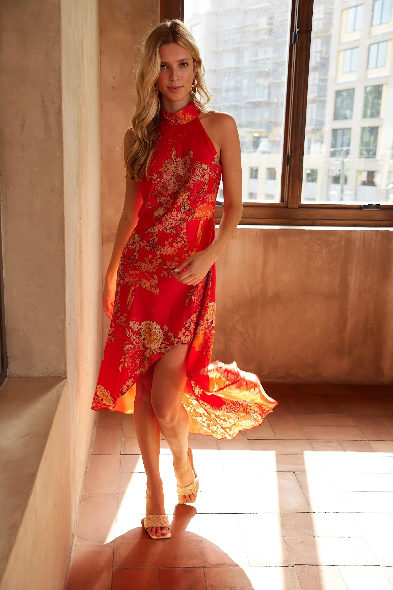 Nicola Floral Halter Dress