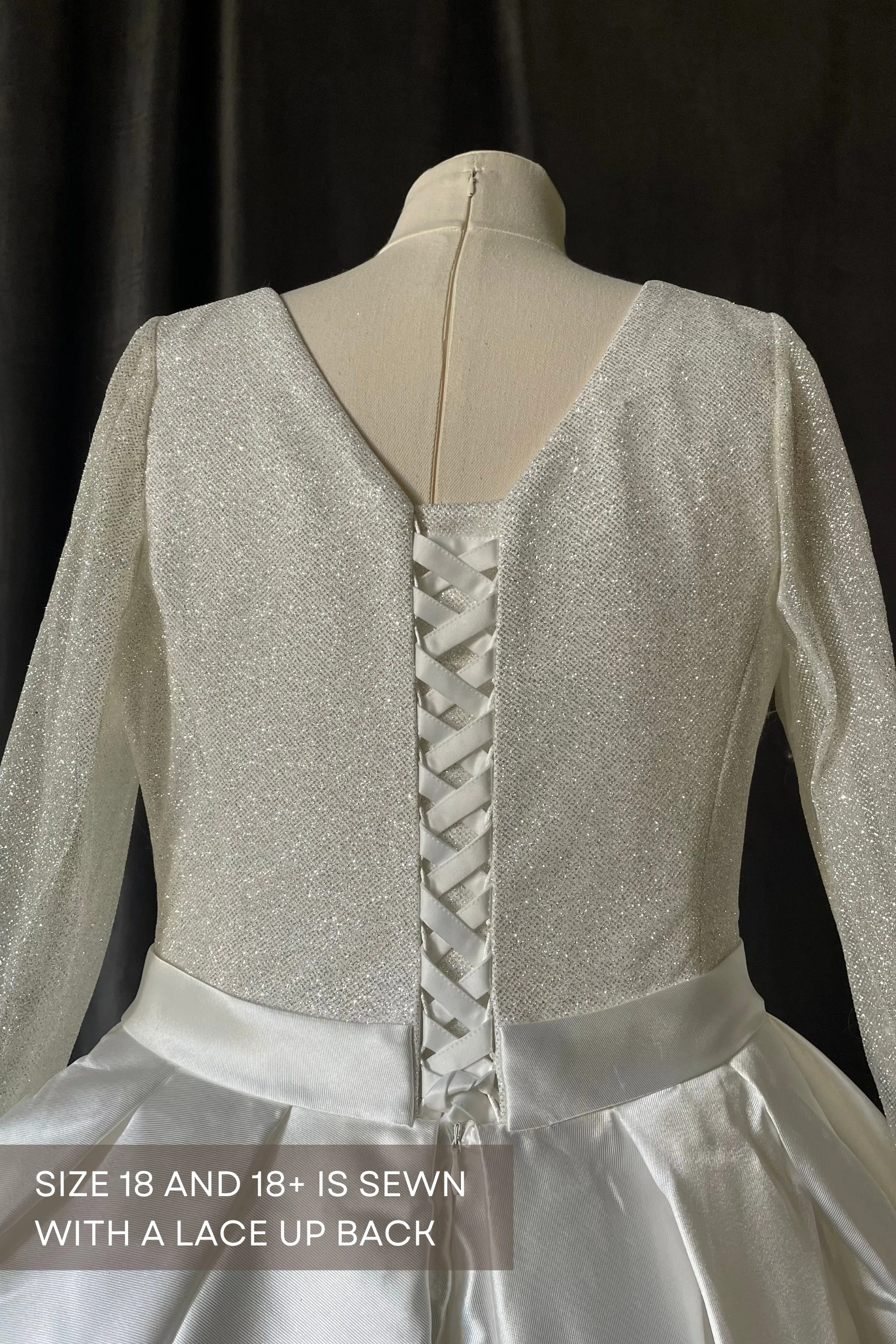 Plus Size Mikado Wedding Dress Koussindy with Long Sleeves