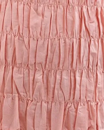 "Blush" Cotton Blend Pink Woven Midi Dress | Pink