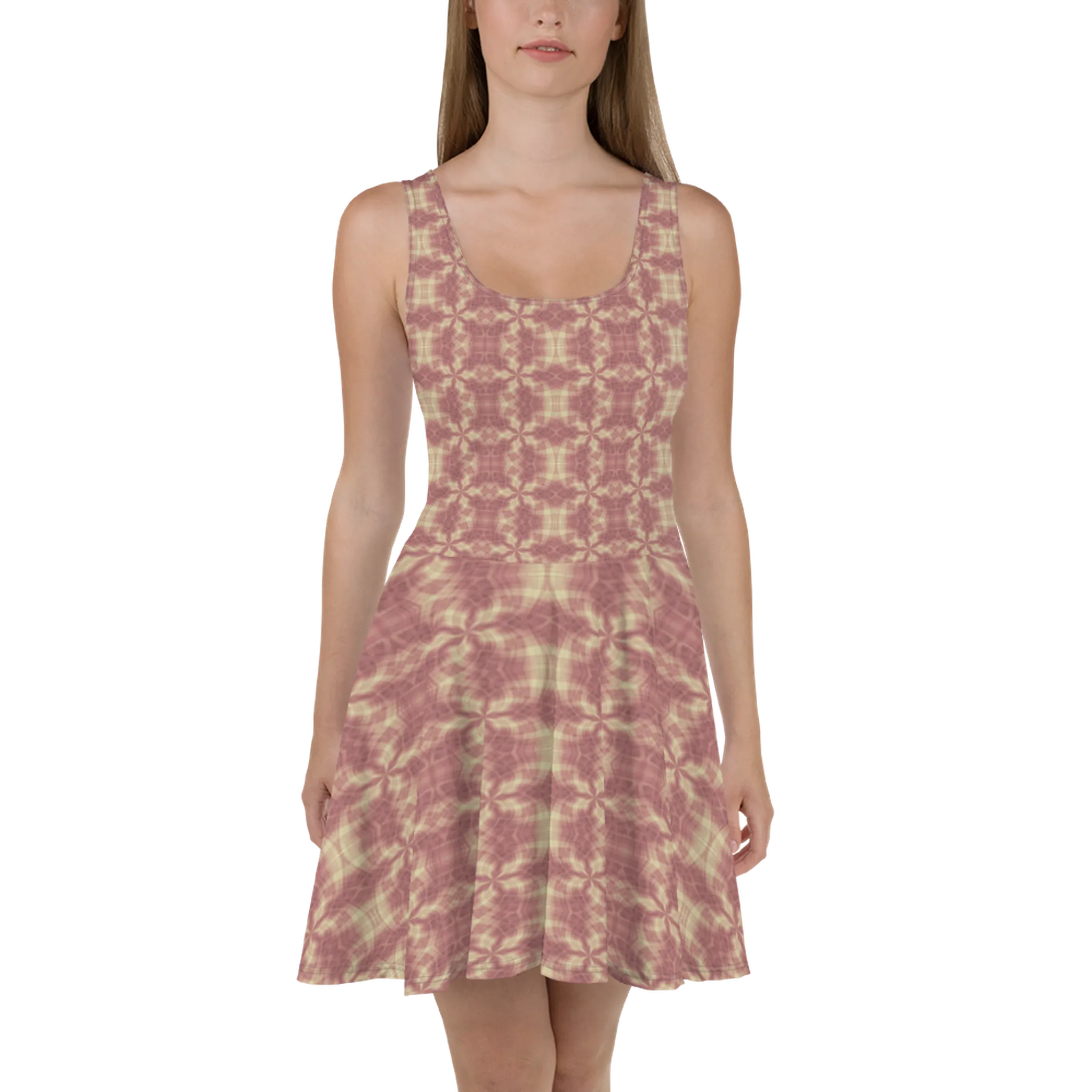 Recursia Argyle Rewired Skater Dress In Pink