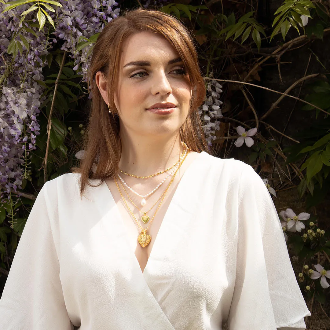 Seed Pearl Necklace With Drop Pearl | Ivory