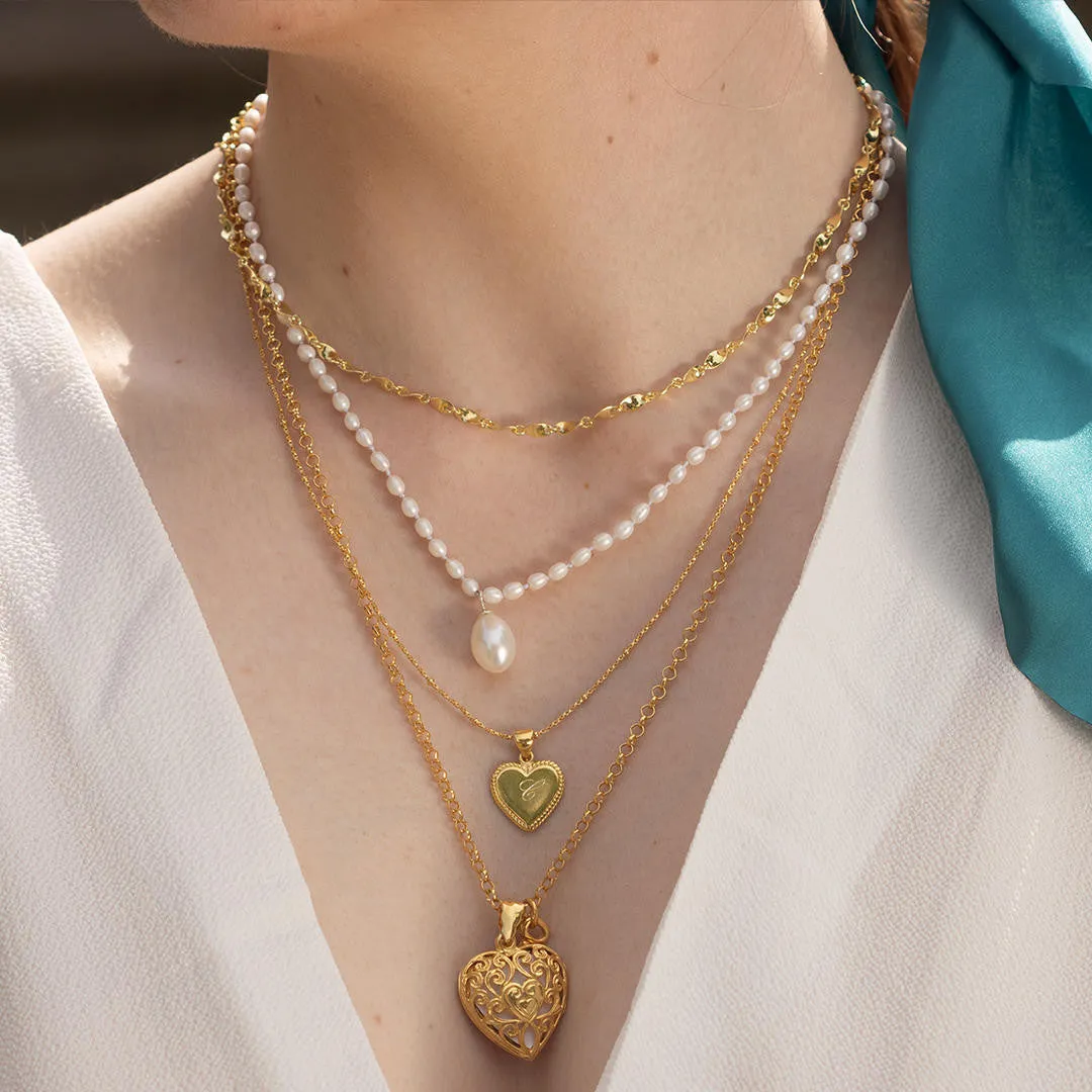 Seed Pearl Necklace With Drop Pearl | Ivory
