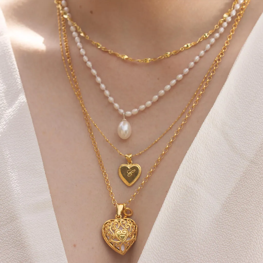 Seed Pearl Necklace With Drop Pearl | Ivory