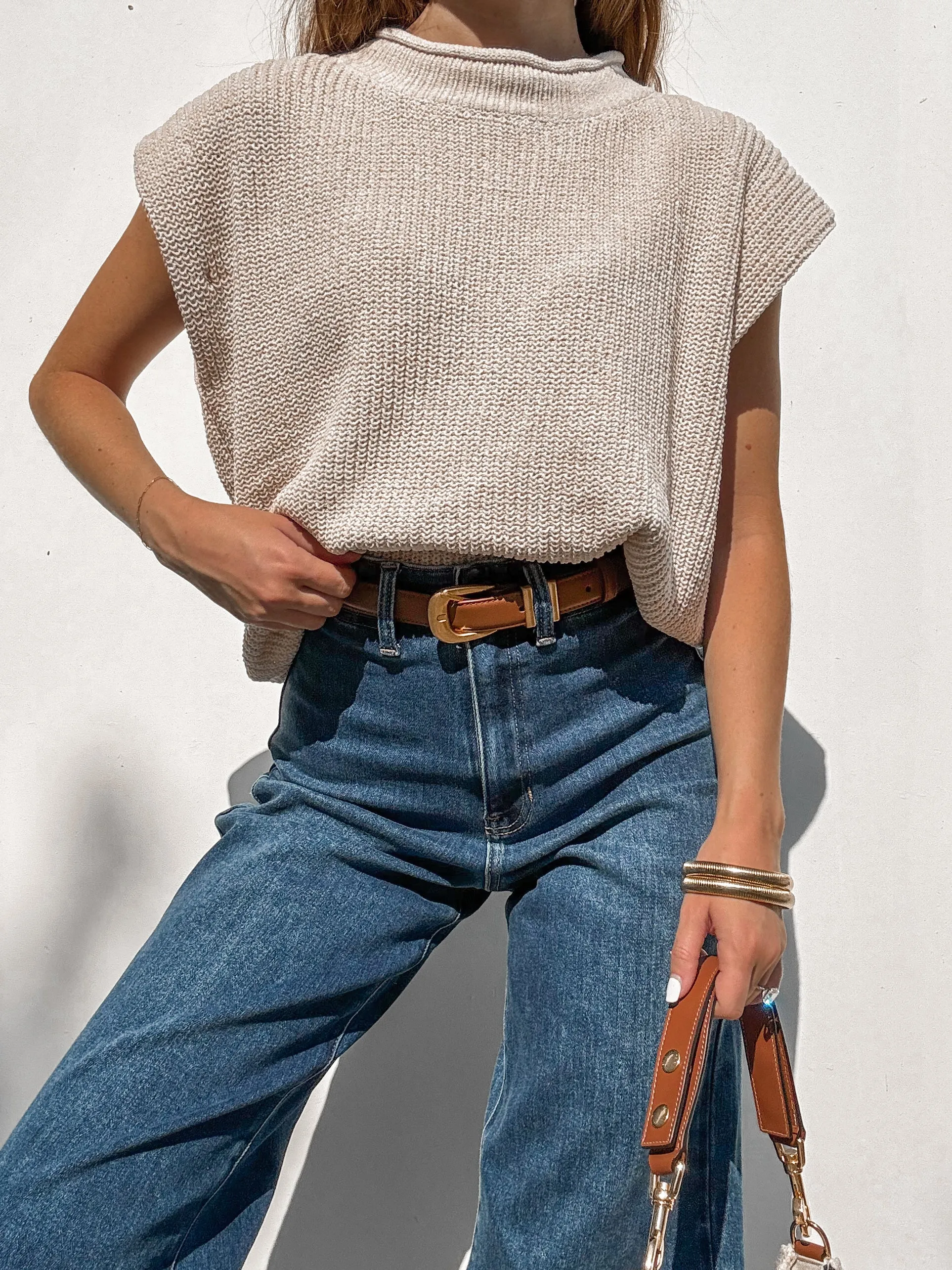 Set the Tone Knit Top in Ecru