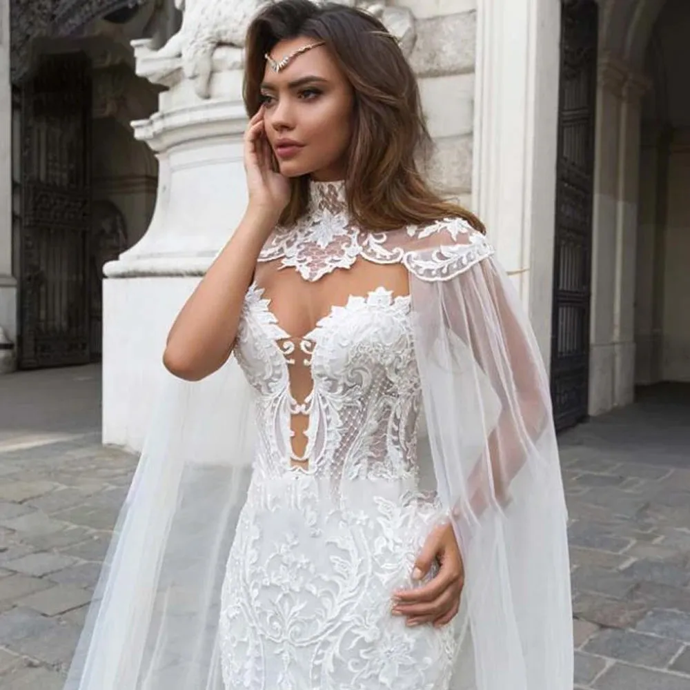Sexy Sweetheart Backless Lace Mermaid Wedding Dresses Luxury Court Train Bridal Gown