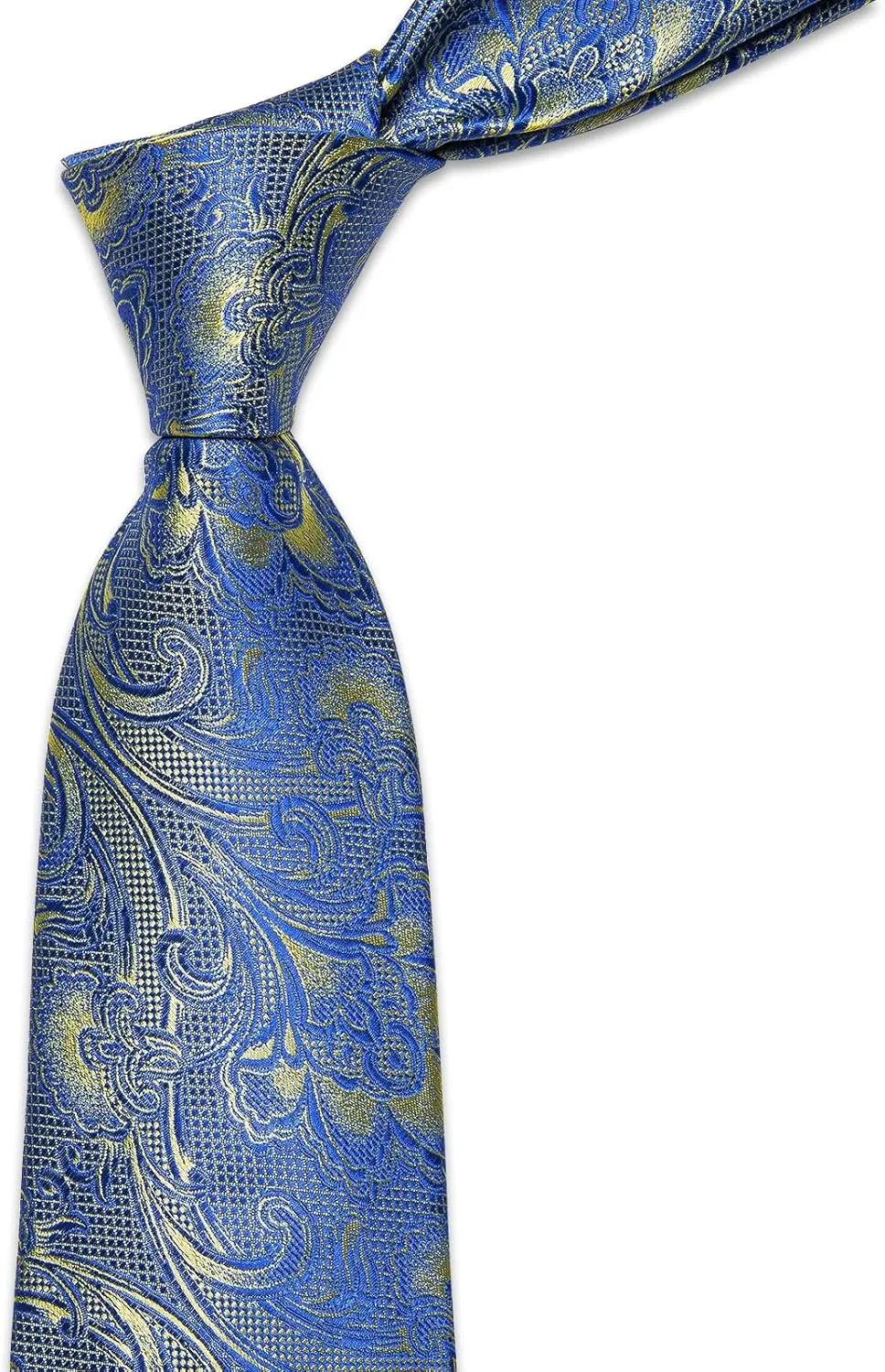 Silk Paisley Floral Tie and Pocket Square Cufflinks with Lapel Pin Sets for Men 5PC Wedding Party