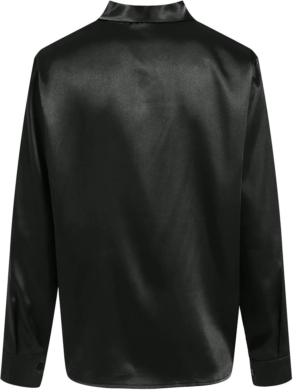 Winter Tops for Women Chiffon V-Neck Ribbon Elegant tie Blouse Long Sleeve Silk Tops Satin Blouses for Business