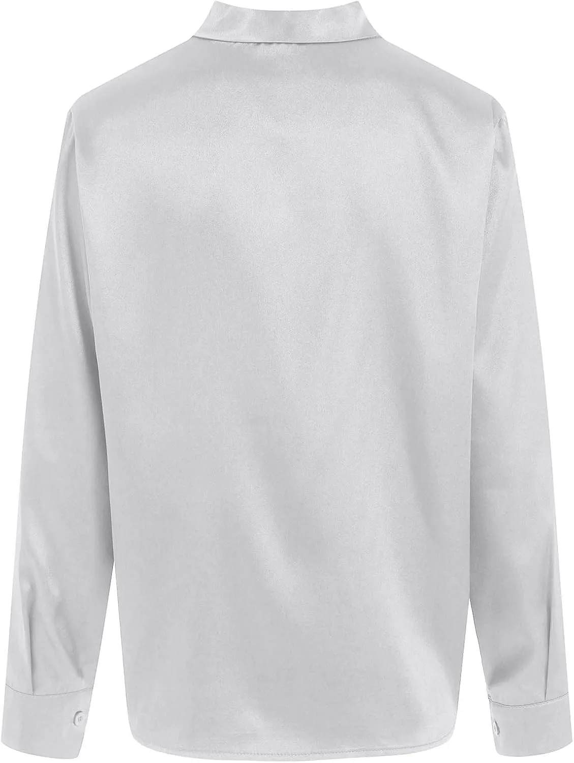 Winter Tops for Women Chiffon V-Neck Ribbon Elegant tie Blouse Long Sleeve Silk Tops Satin Blouses for Business