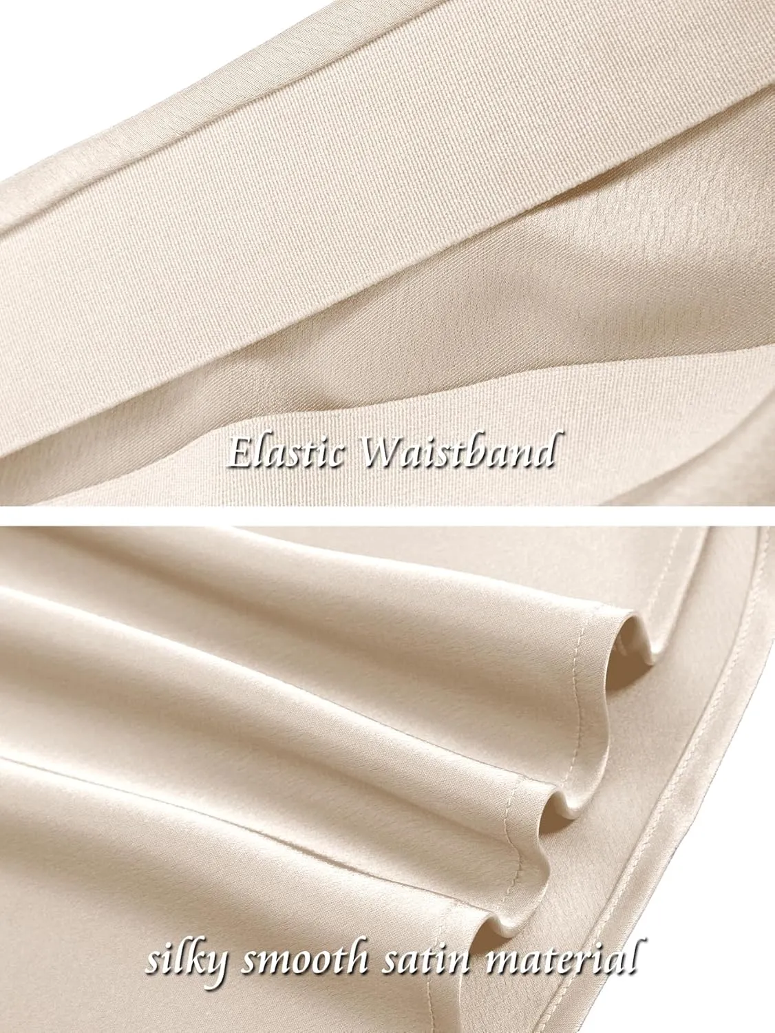 Womens Satin Silk Maxi Slit Skirt Elastic Waistband Maxi Long Satin Slit Skirts for Women