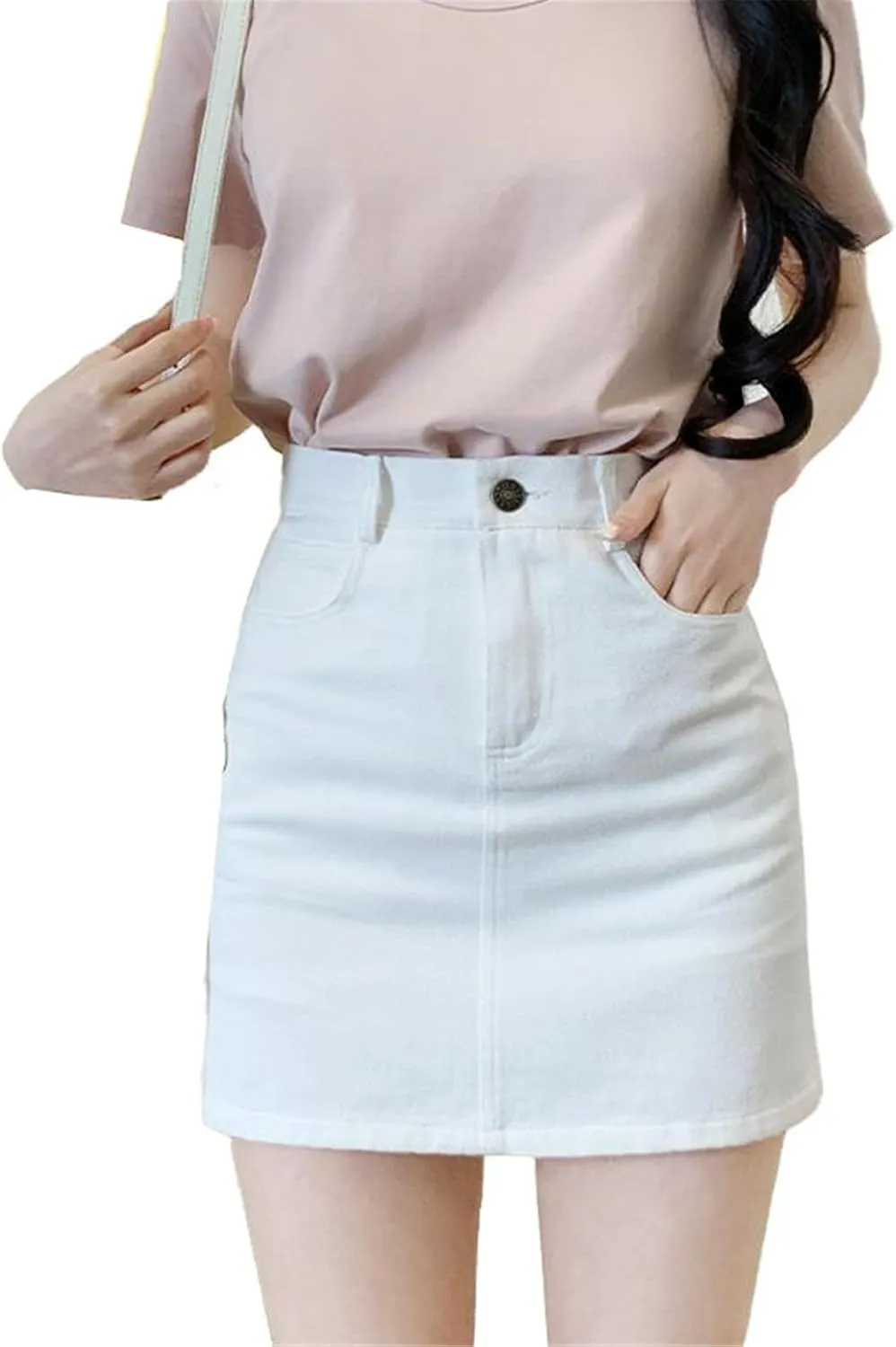 Women's Skirt Female's Red Denim Skirt with High Waist Mini Skirts